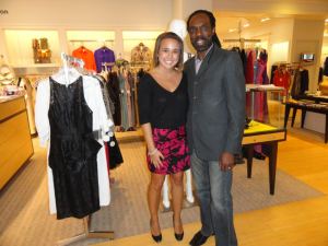 Kevin Hall and I just hanging out at Leigh's and enjoying fashion!