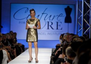 Rebecca at Couture for a Cure- a local runway show featuring Leigh's fashions with proceeds benefiting cancer research.